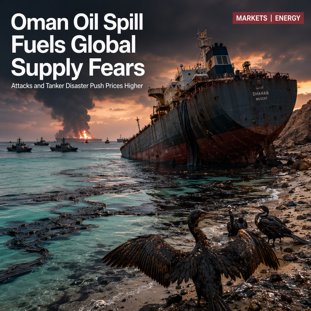 Oil Prices Climb as Oman Spill and Regional Attacks Heighten Supply Disruption Fears