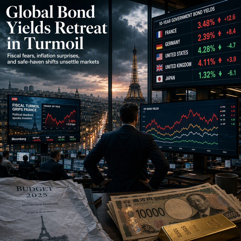 Global Bond Yields Retreat Amid French Fiscal Turmoil and Japanese Inflation Surprise