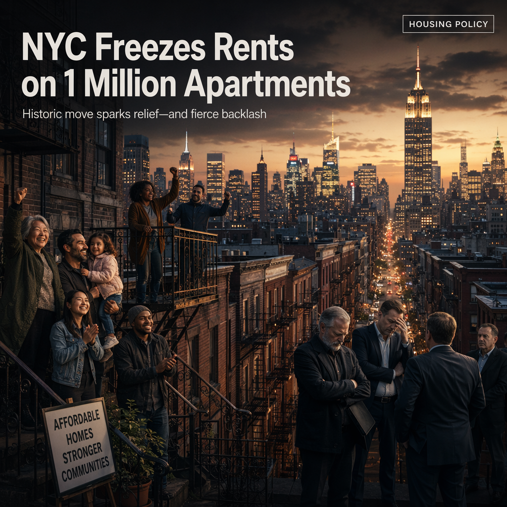 New York City Freezes Rents on 1 Million Apartments Amidst Fierce Criticism