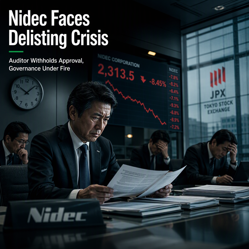 Nidec Faces Delisting Risk as Auditor Withholds Approval of Financial Report
