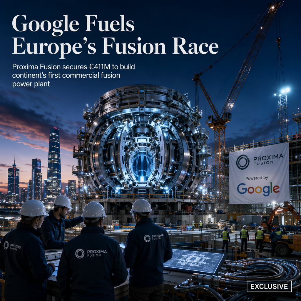 Google Invests in Proxima Fusion’s €411 Million Round to Build Europe’s First Commercial Fusion Power Plant
