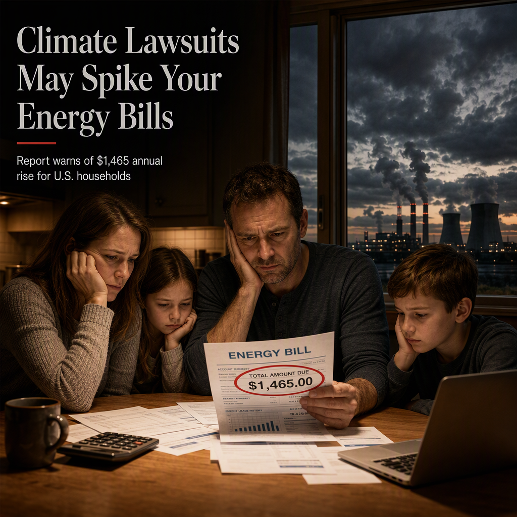 Climate Lawsuits Could Raise U.S. Household Energy Bills by $1,465 Annually, Report Warns