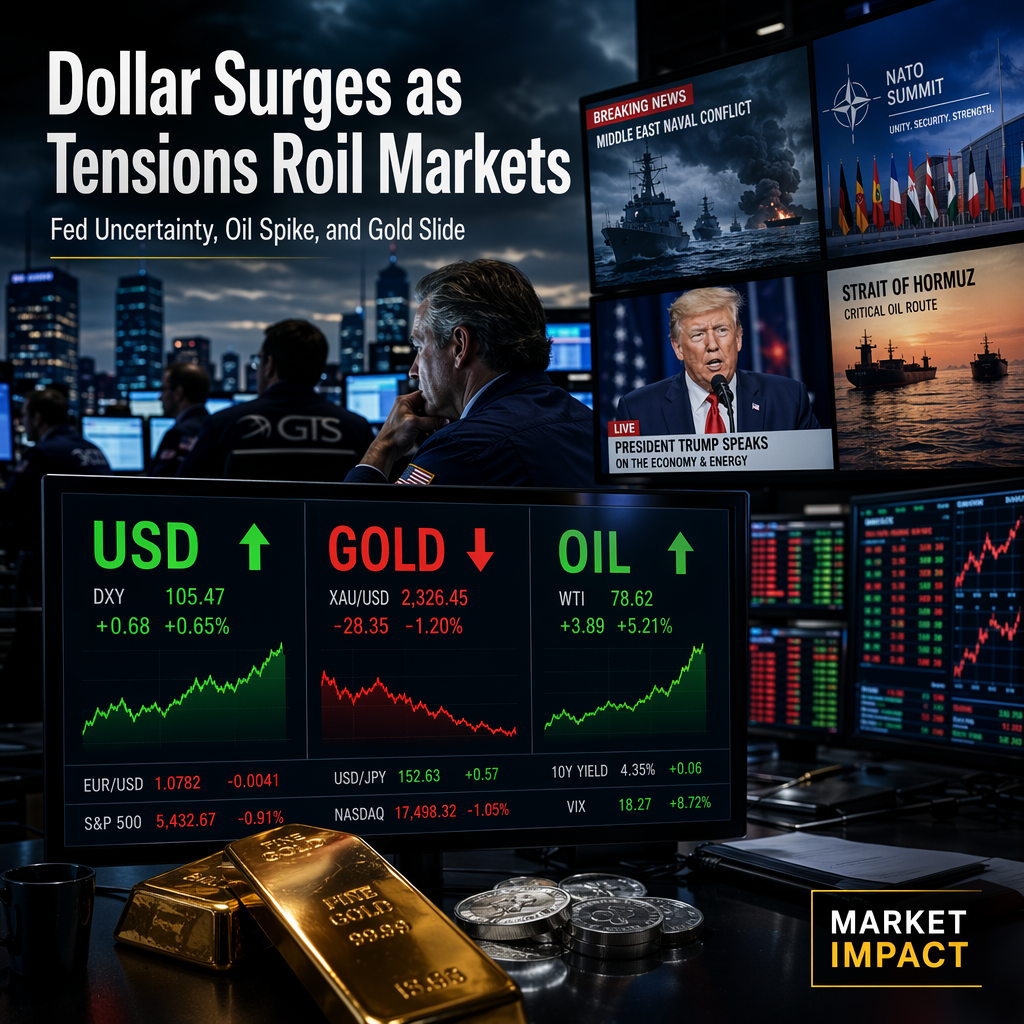 Middle East Tensions and Fed Uncertainty Drive Dollar Strength, Precious Metals Slide, and Oil Surge