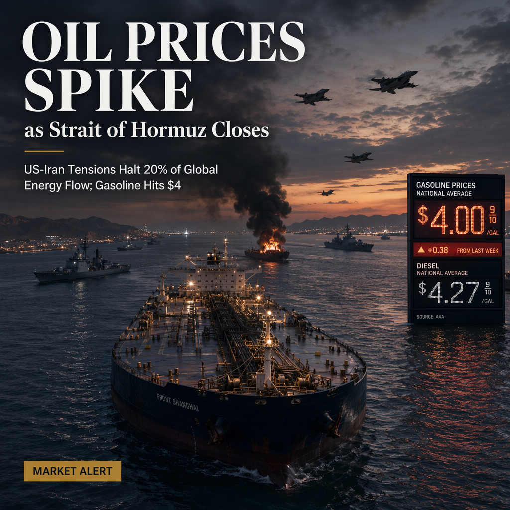 WTI Oil Surges to One-Month Highs Near $84 as US-Iran Tensions Block Strait of Hormuz, Gasoline Hits $4