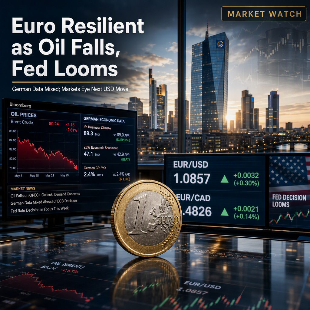 Euro Holds Firm Amid Mixed German Data and Lower Oil Prices; Fed Decision Looms Over EUR/USD
