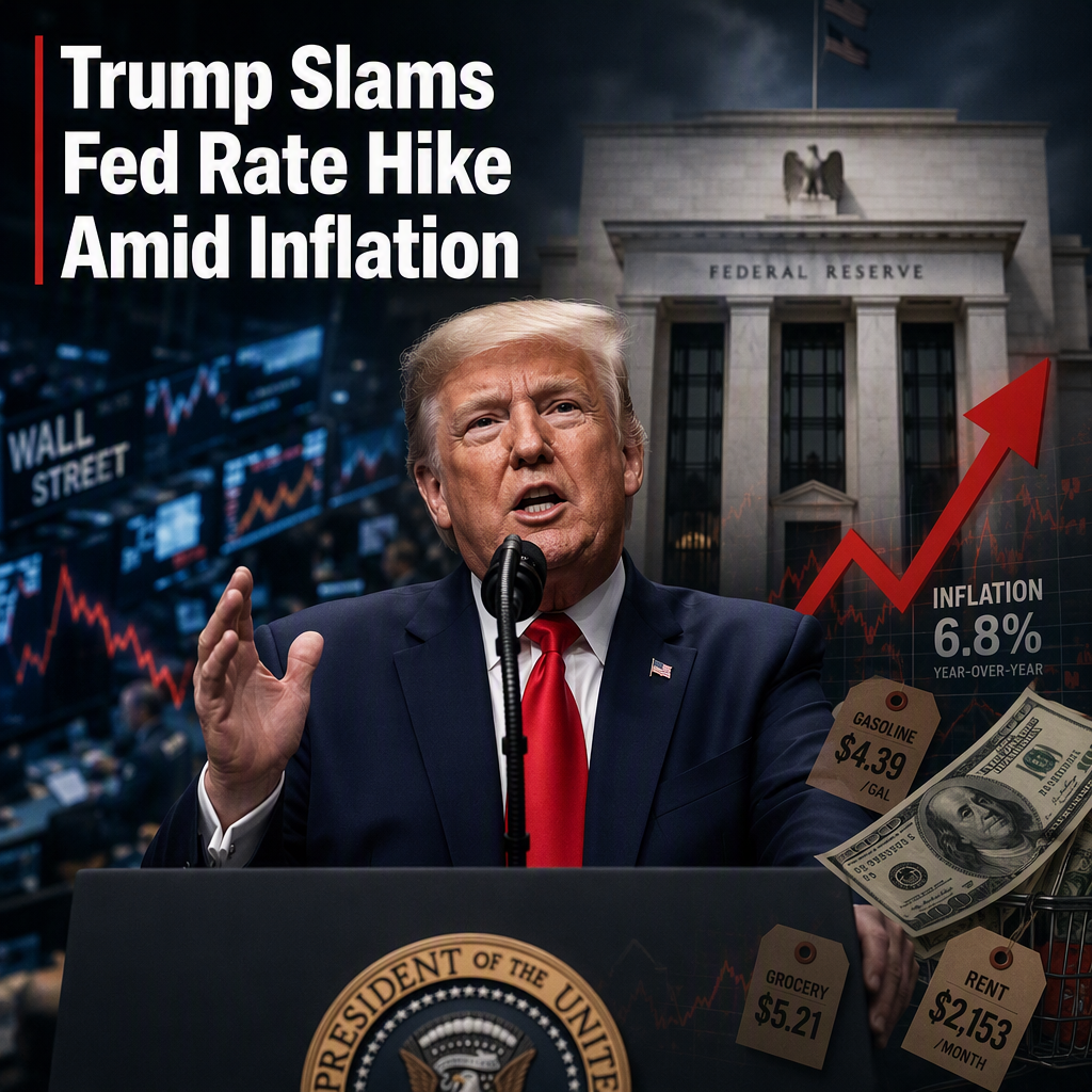 Trump Criticizes Federal Reserve's First Interest Rate Hike in Years Amid Rising Inflation
