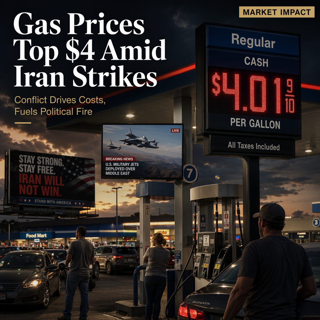 U.S.-Iran Conflict Pushes National Gas Prices Above $4, Sparking Political Debate