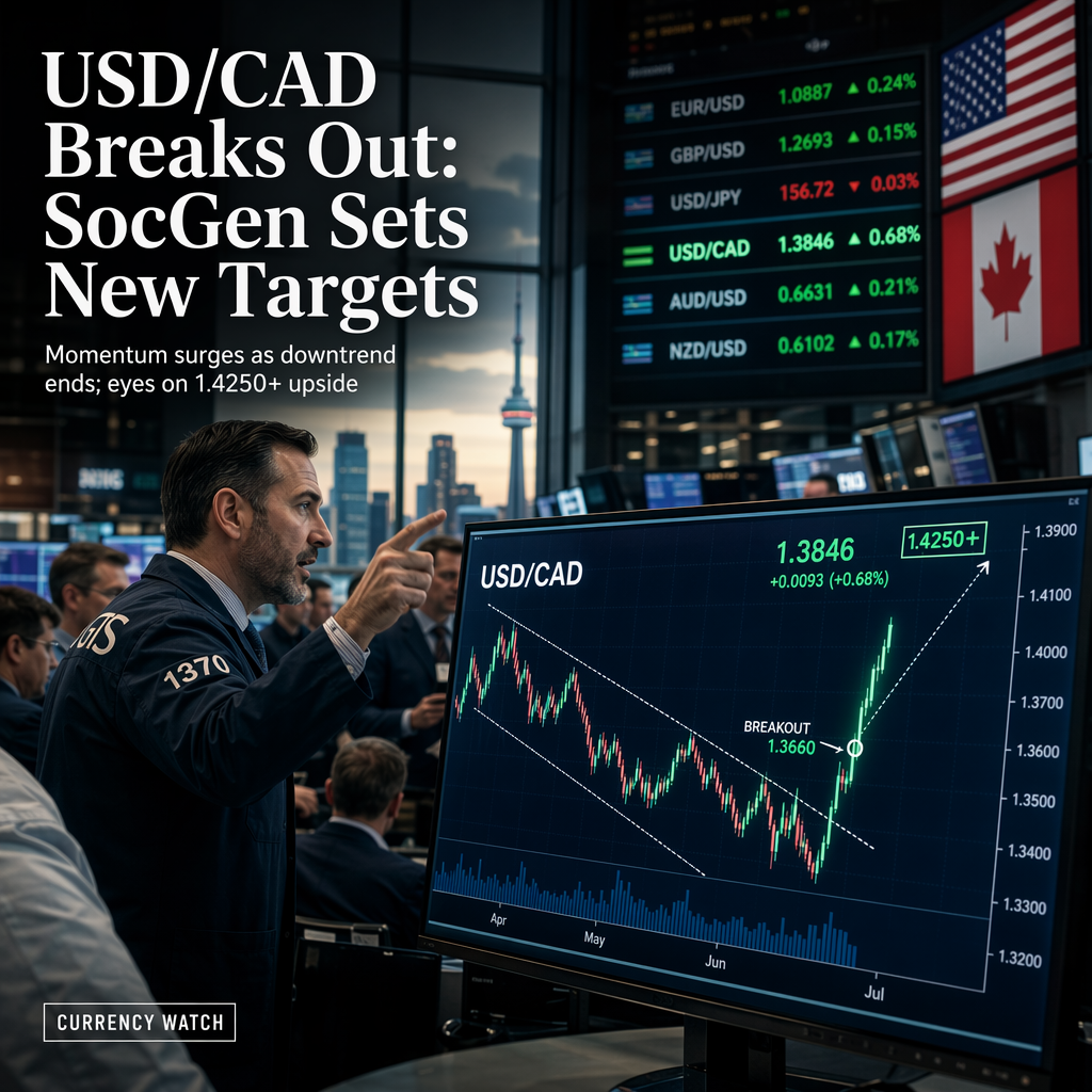 USD/CAD Surges as Downtrend Breaks, Societe Generale Sets New Upside Targets
