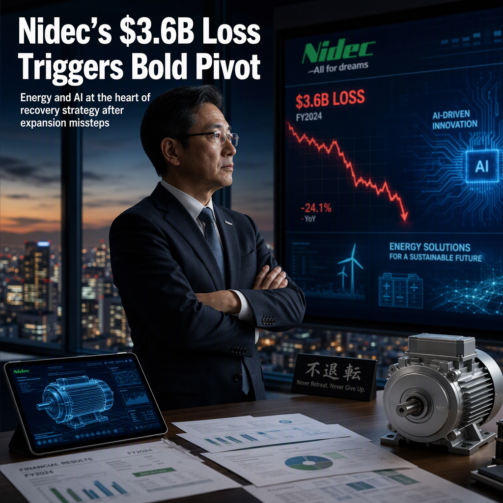 Nidec Reports $3.6 Billion Loss, Shifts Focus to Energy and AI After Expansion Missteps