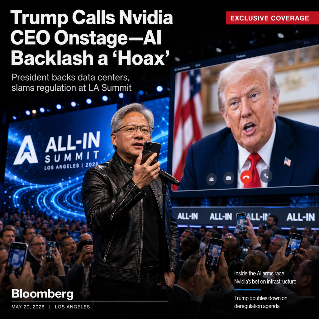 President Trump Calls Nvidia CEO Jensen Huang at All-In Summit, Dismisses AI and Data Center Opposition as 'Hoax'