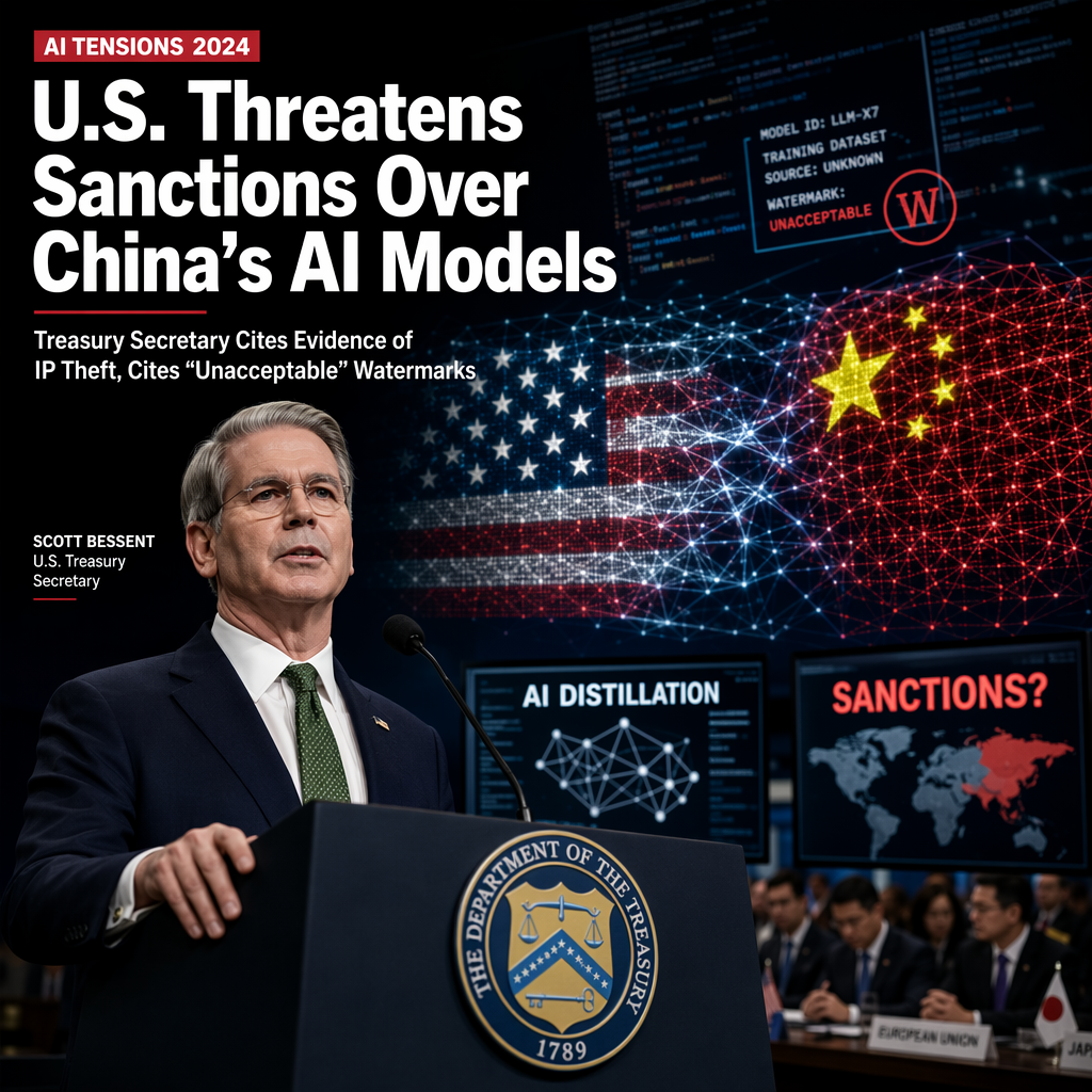 U.S. Treasury Secretary Warns of Potential Sanctions on China Over Alleged AI Model Distillation