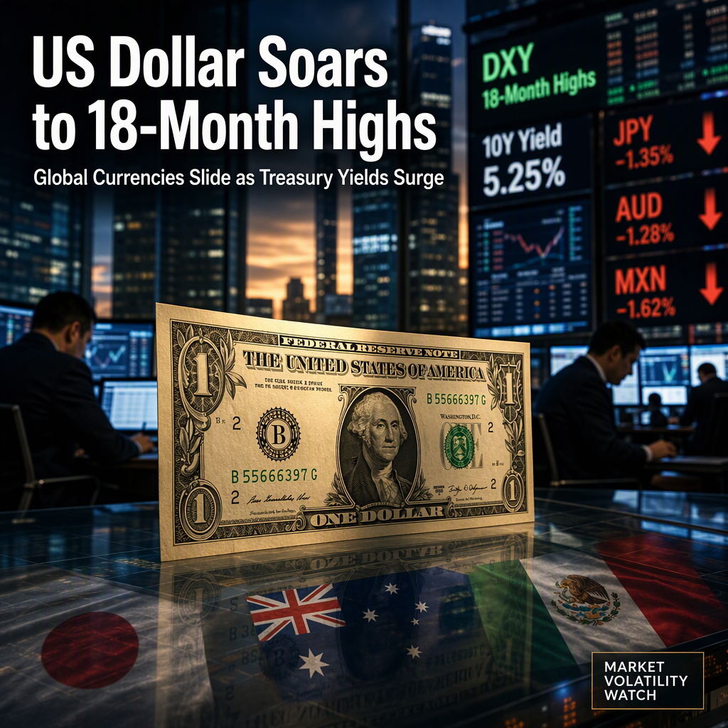 US Dollar Surges to 18-Month Highs as Treasury Yields Spike, Pressuring Global Currencies Ahead of Key US Jobs Data