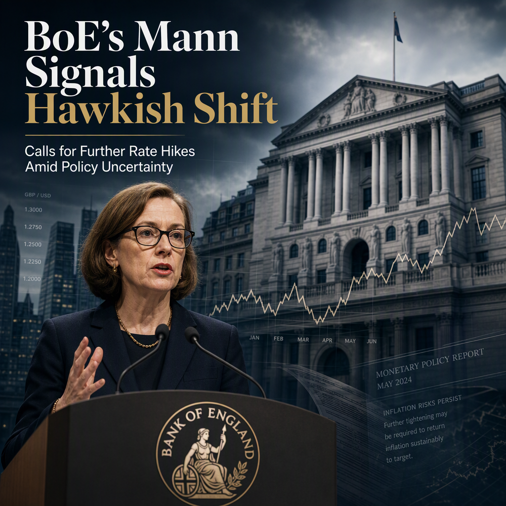 BoE's Catherine Mann Signals Hawkish Shift, Calls for Further Rate Hikes Amid Policy Uncertainty