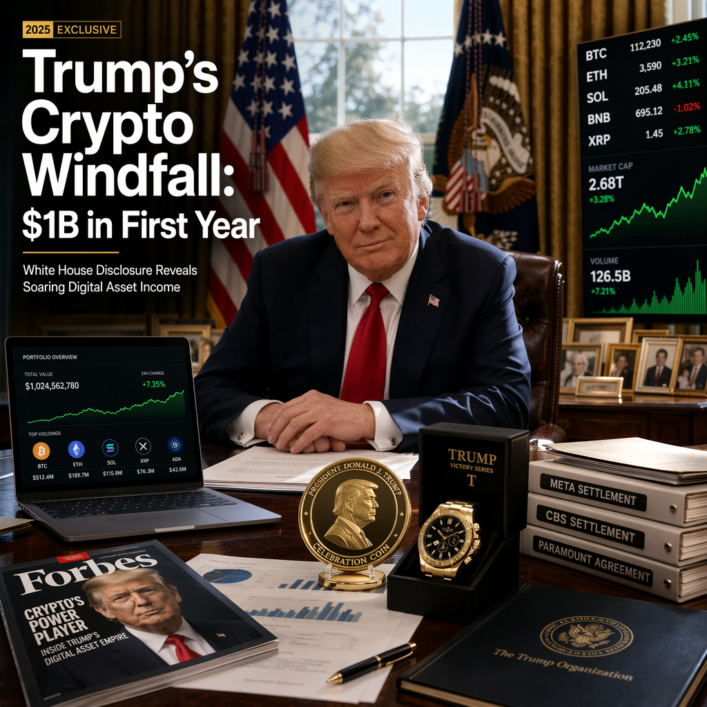 Trump Reports Over $1 Billion in Crypto Income During First Year of Second Term