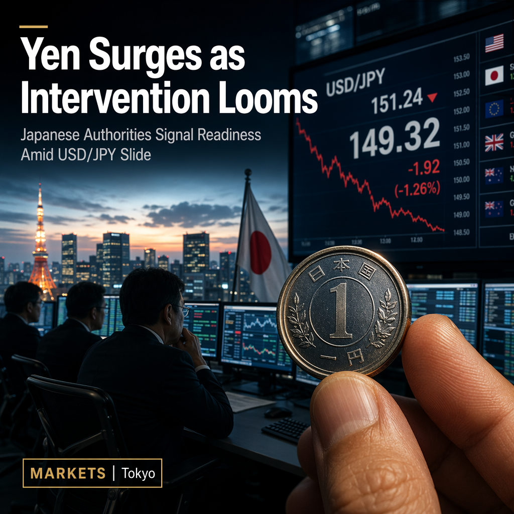 Japanese Yen Strengthens Amid Intervention Fears as USD/JPY Edges Lower