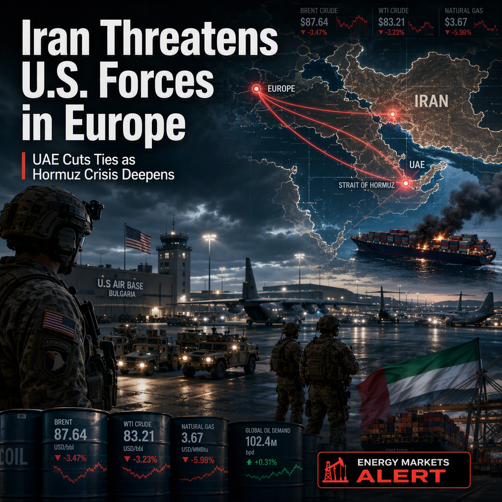 Iran Considers Strikes on U.S. Military in Europe as UAE Halts Trade and Hormuz Remains Volatile