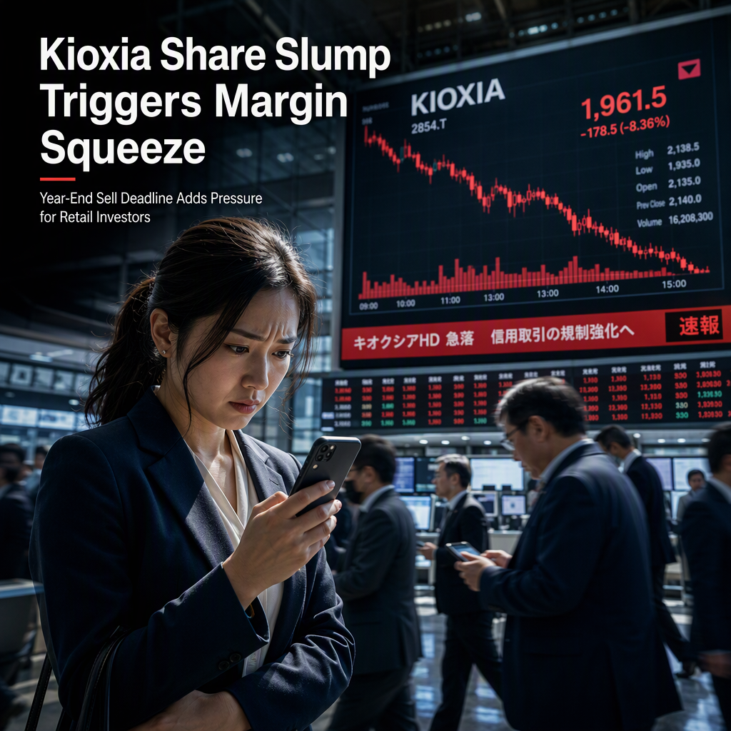 Kioxia's Share Slump Pressures Retail Margin Investors Ahead of Year-End Sell Deadline