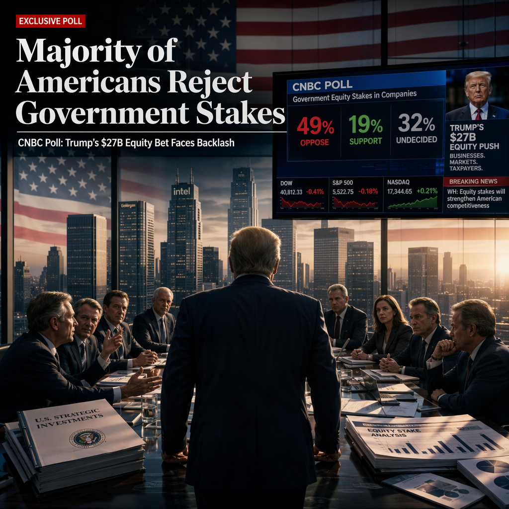 CNBC Poll Reveals Majority of U.S. Voters Oppose Government Equity Stakes Amid Trump Administration's $27 Billion Investment Push