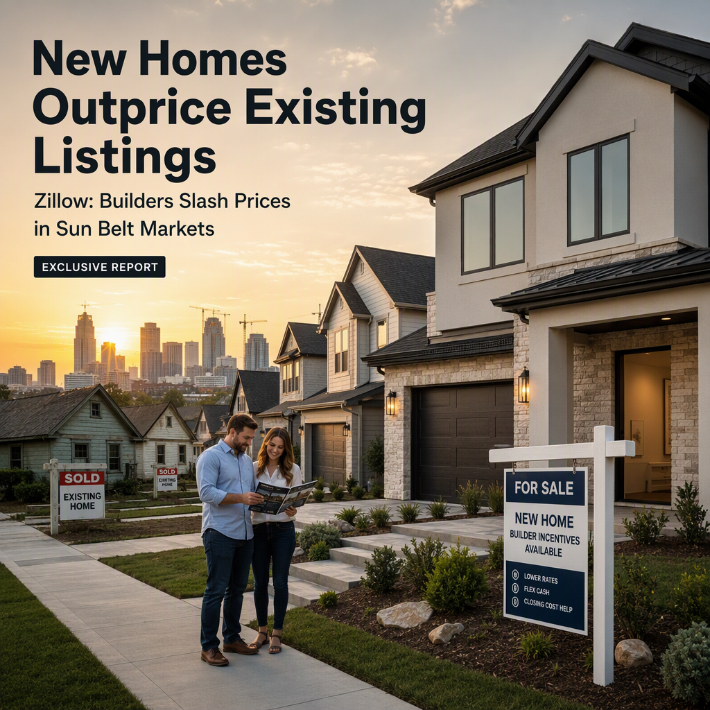 Newly Built Homes Now Cheaper Than Existing Homes in Many U.S. Markets, Zillow Reports