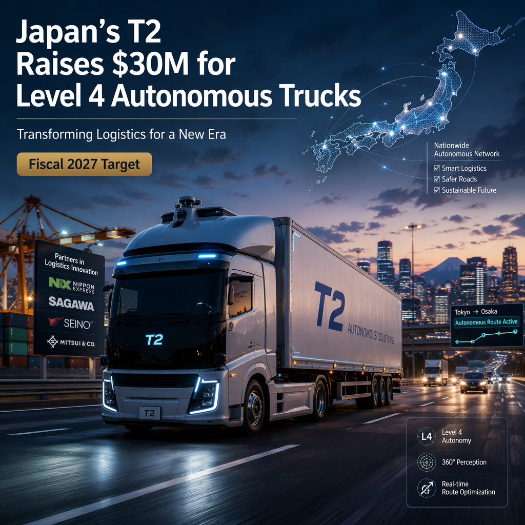Japanese Startup T2 Secures $30 Million to Advance Level 4 Autonomous Trucking