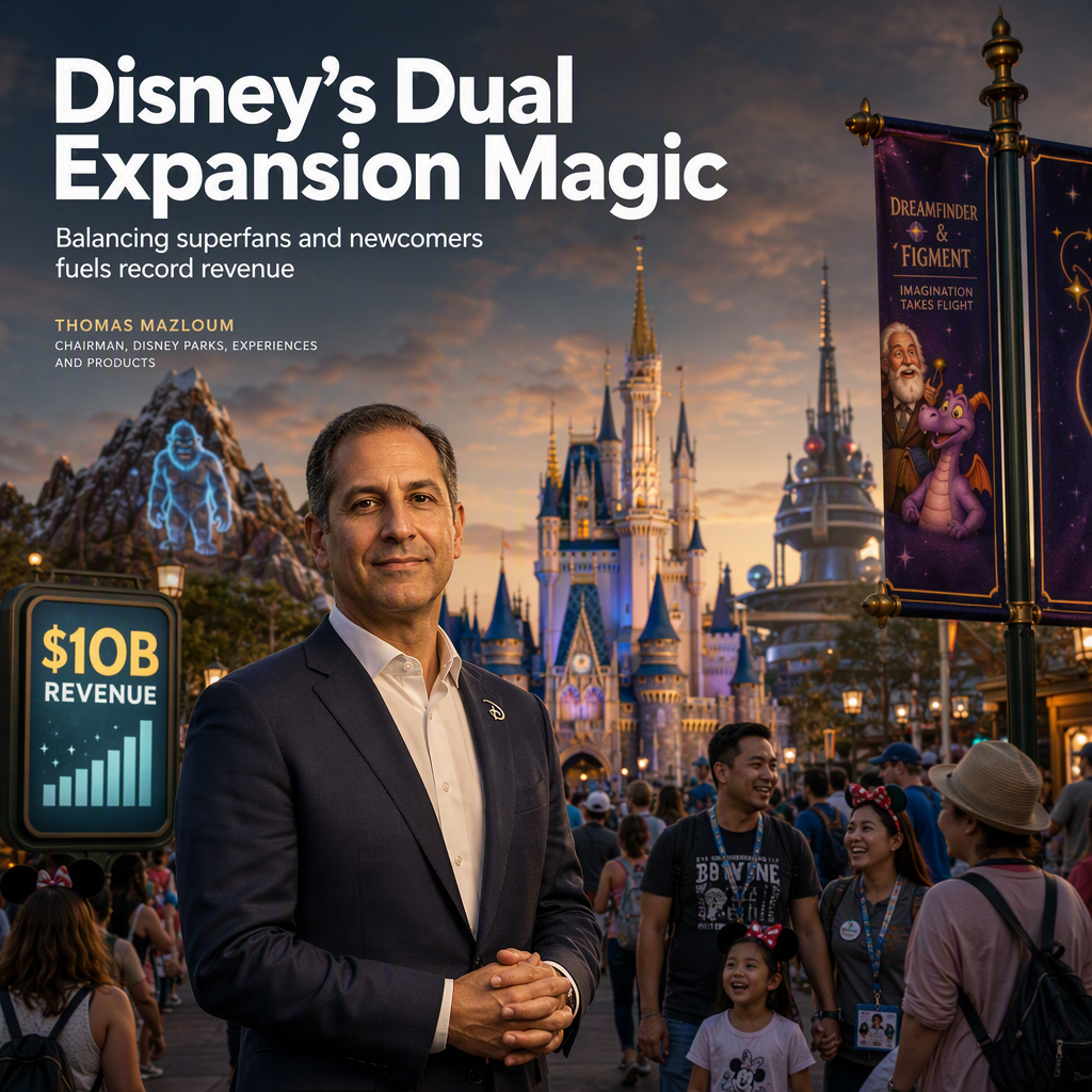 Disney Parks Chief Thomas Mazloum Unveils Dual-Focus Strategy Amid Record Revenue