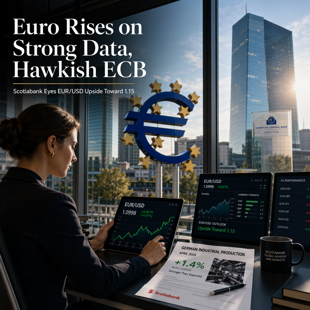 Euro Gains Support from Hawkish ECB and Strong German Data, Scotiabank Sees Upside Toward 1.15