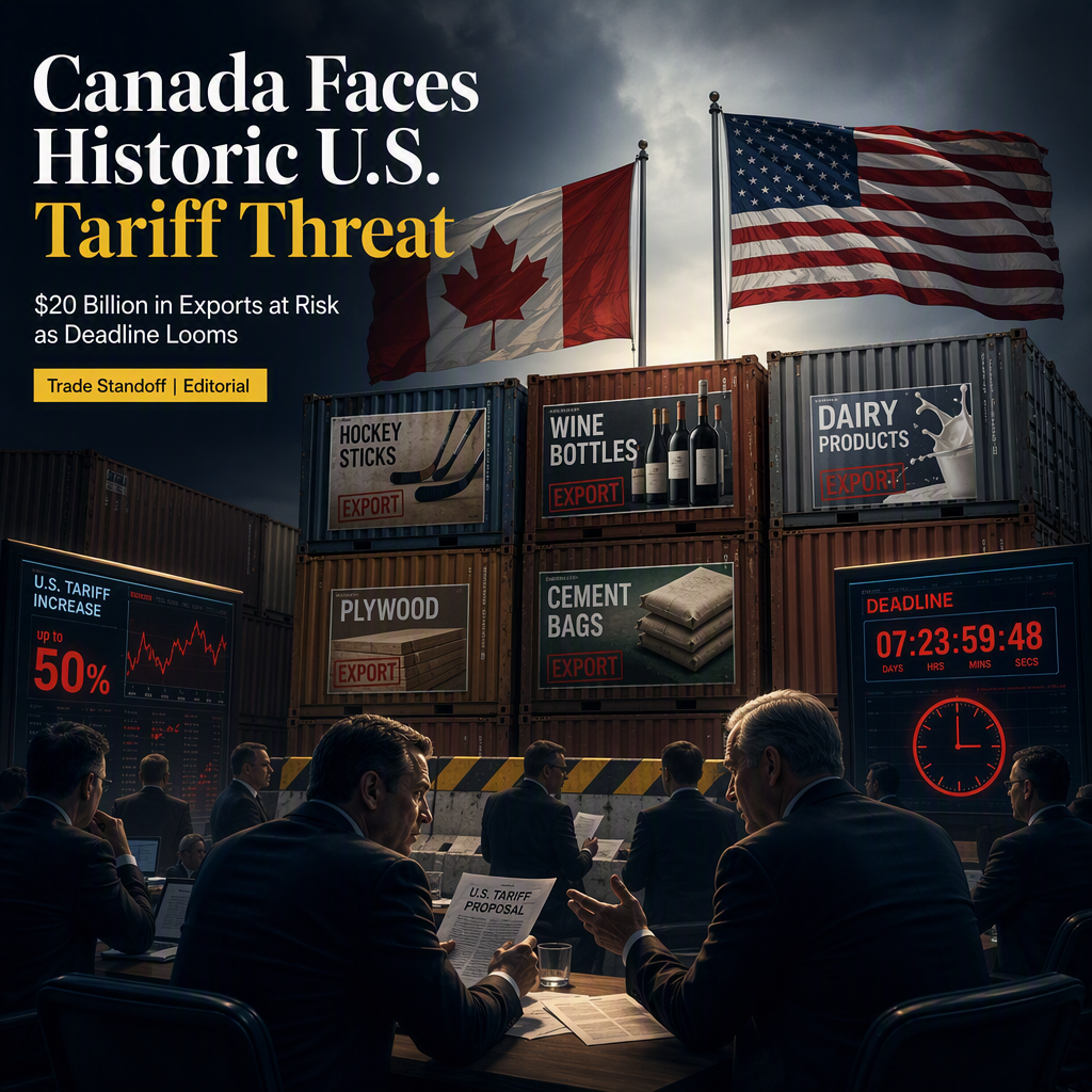 Canada Scrambles to Avert Up to 50% U.S. Tariffs on $20 Billion in Exports Amid Trade Standoff