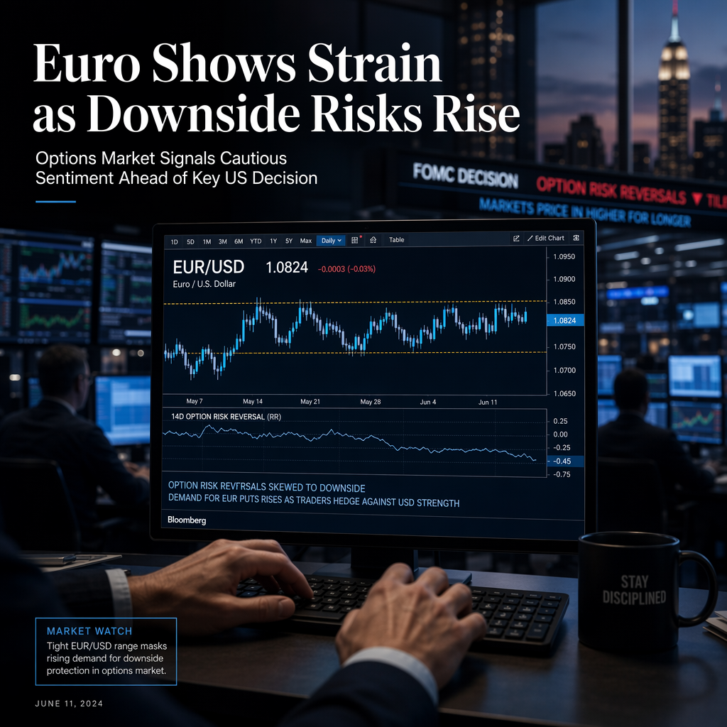 Euro Options Market Signals Rising Downside Risk Against US Dollar Amid Tight EUR/USD Range