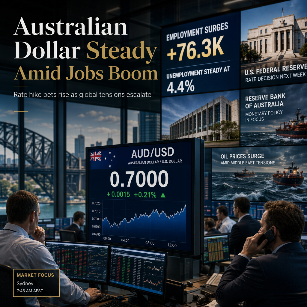 Australian Dollar Holds Steady as Employment Surges, Rate Hike Expectations Rise
