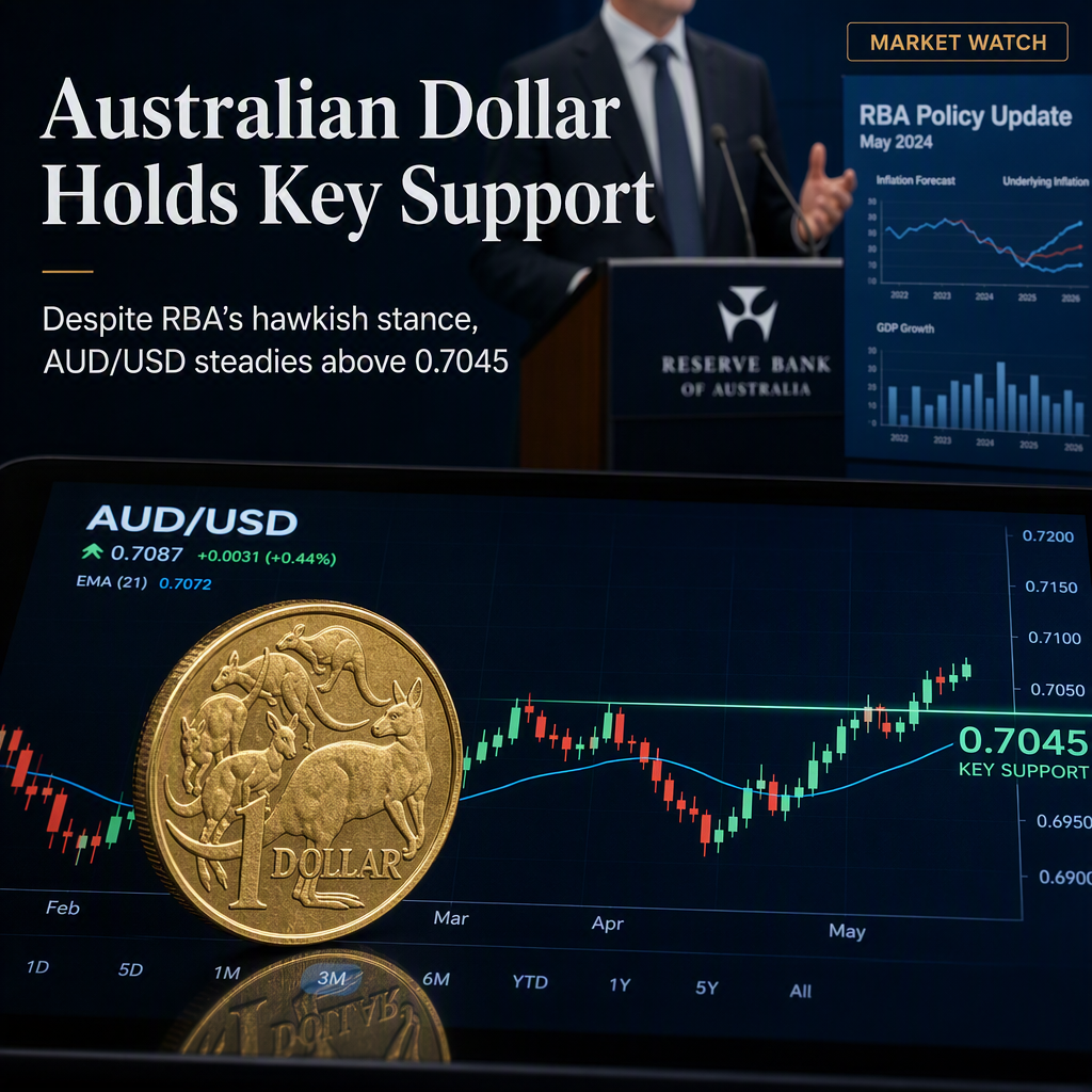 Australian Dollar Slides Despite RBA's Hawkish Tone; AUD/USD Holds Above Key Support