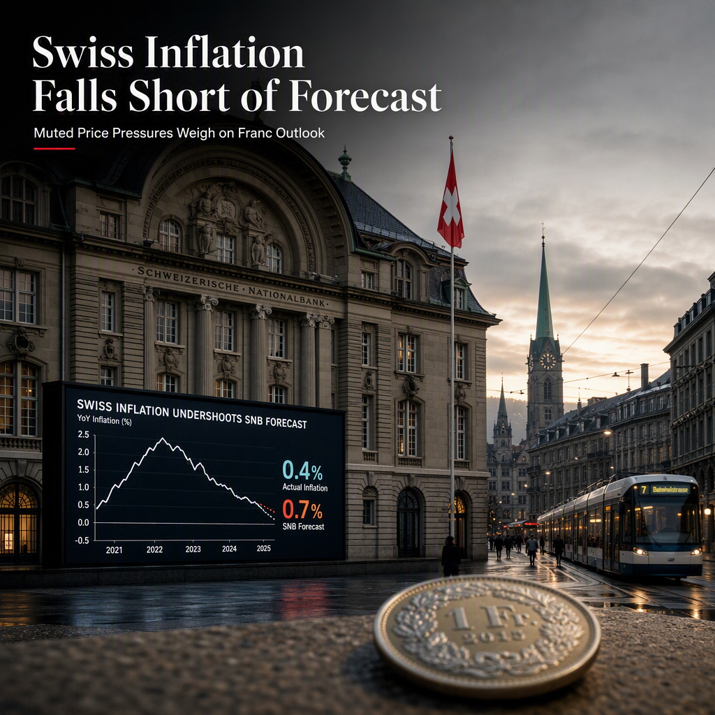 Swiss Inflation Undershoots SNB Forecast, Weighing on Swiss Franc Outlook