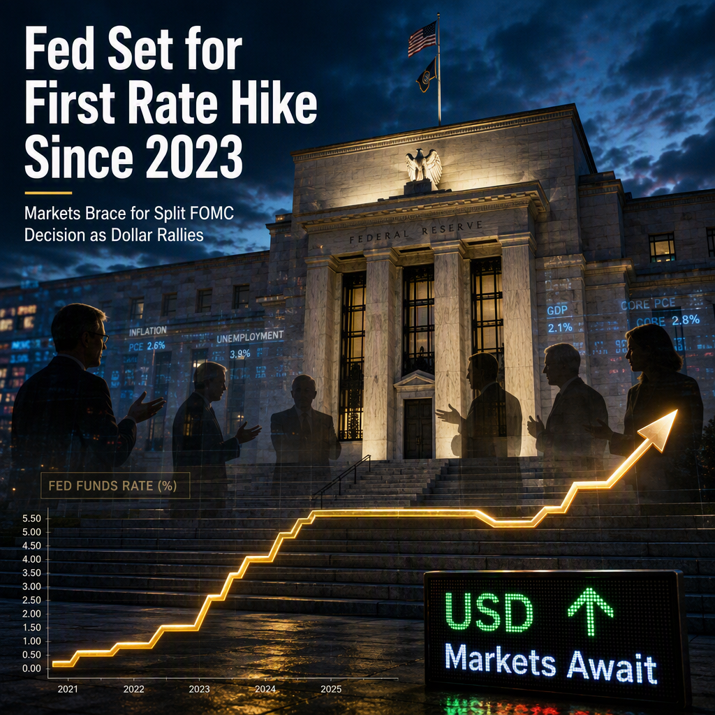 Fed Poised for First Rate Hike Since July 2023 Amid Divided FOMC and High Market Expectations