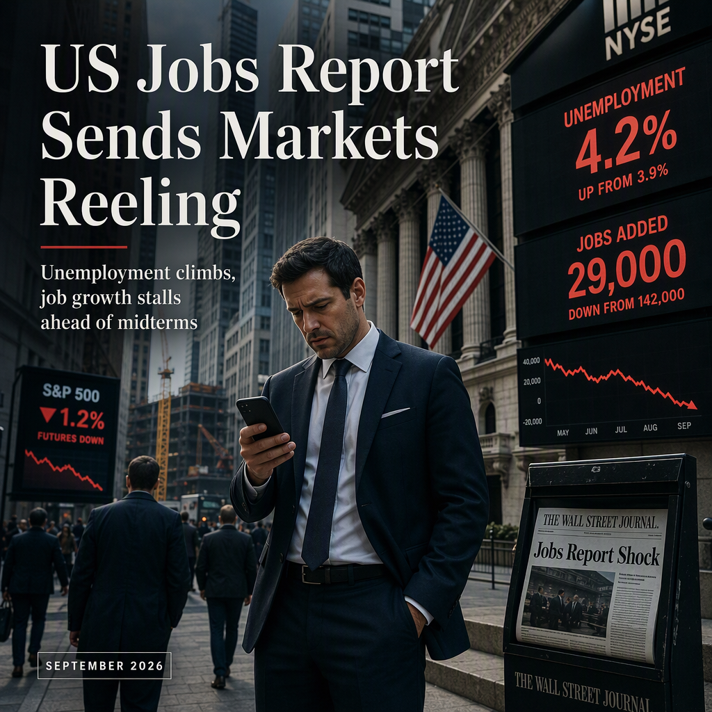 US Job Growth Slows Sharply in September, Unemployment Rises to 4.2% as Markets React