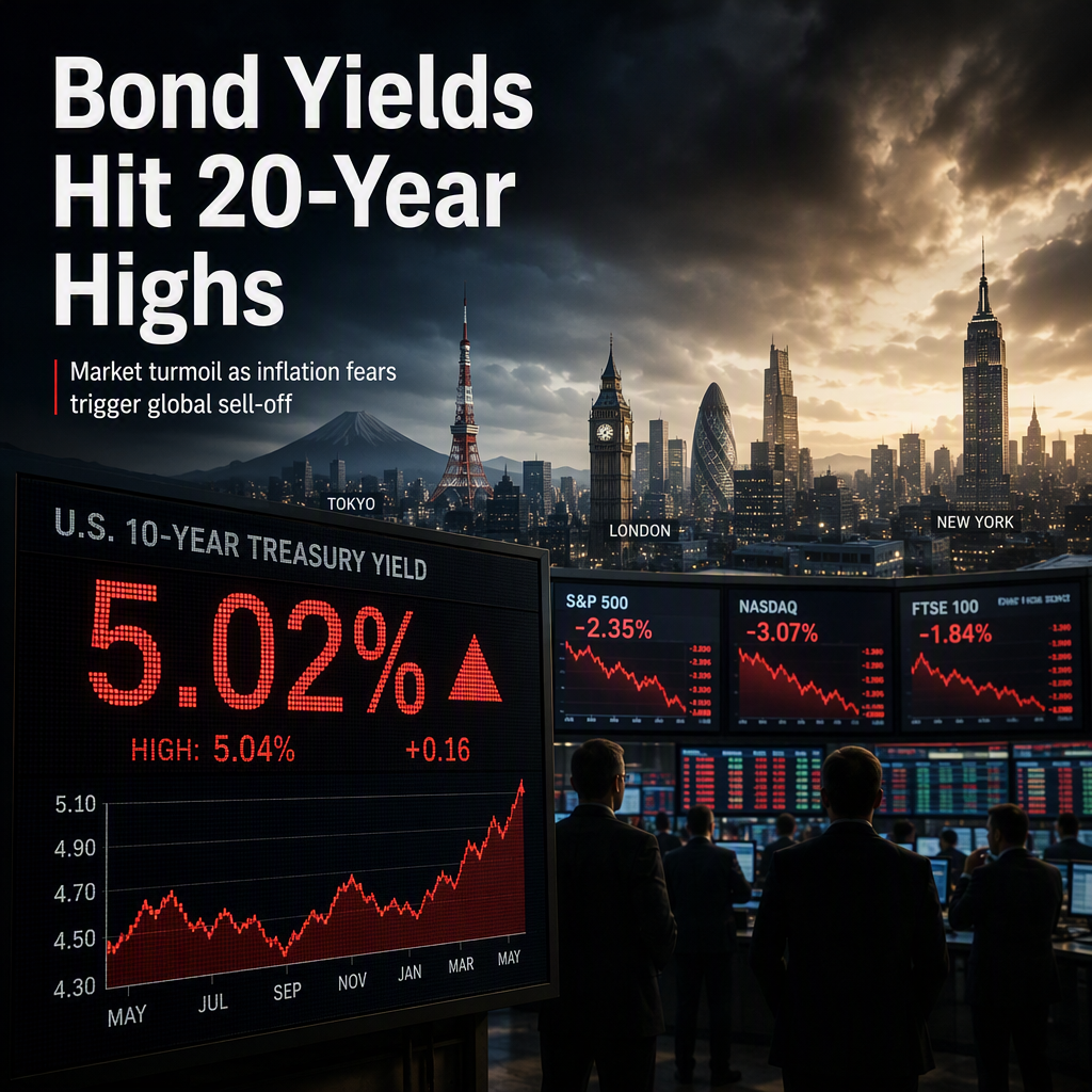 Global Bond Yields Surge to Multi-Decade Highs Amid Inflation Fears, Triggering Stock Sell-Off