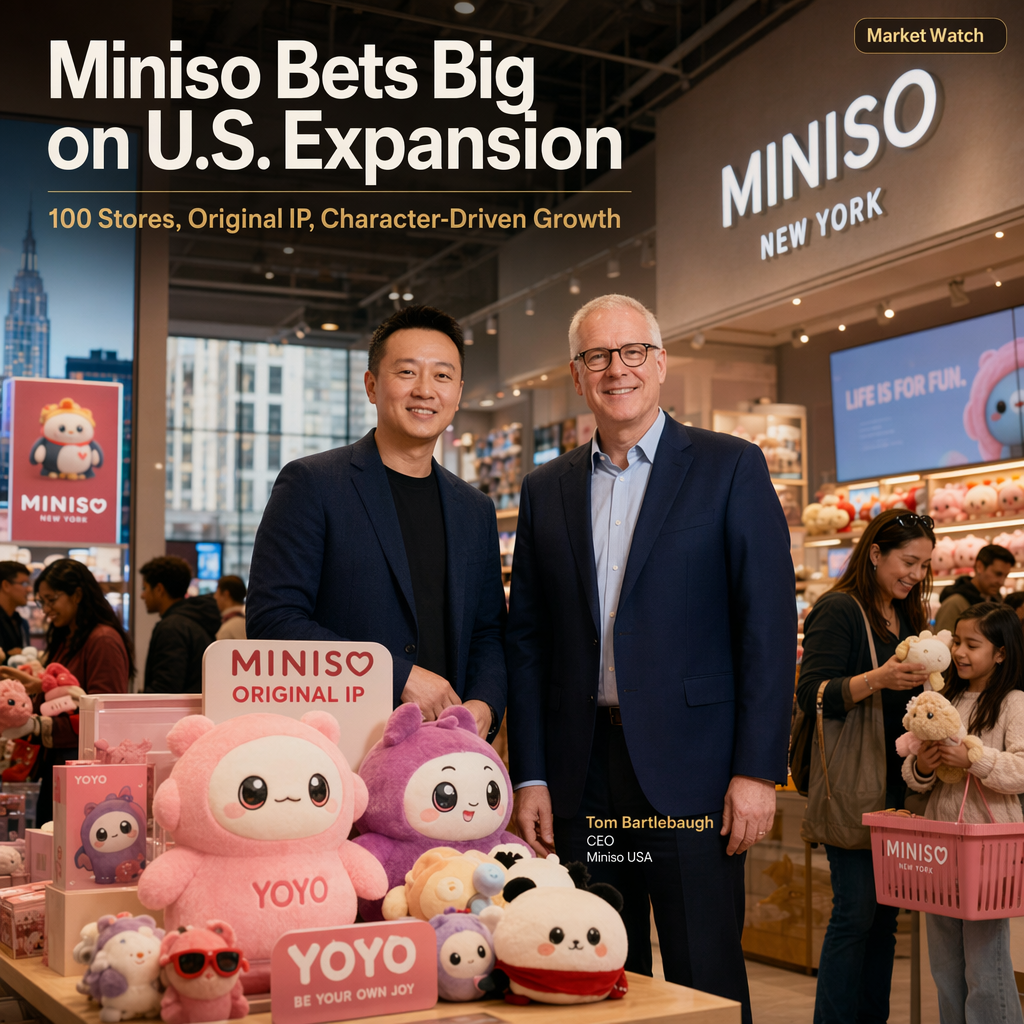 Miniso Targets U.S. Growth with 100 Store Launches and Original IP Strategy