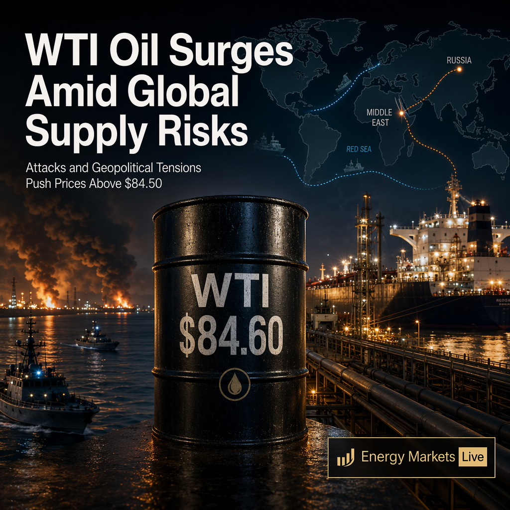 WTI Oil Surges Above $84.50 Amid Escalating Global Supply Risks and Geopolitical Tensions