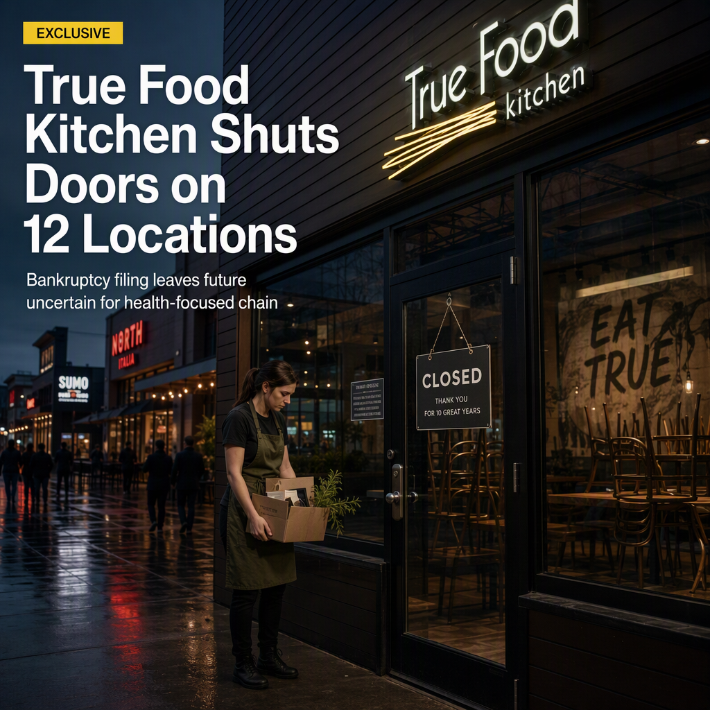 True Food Kitchen Files for Bankruptcy, Closes 12 Locations Amid Financial Struggles