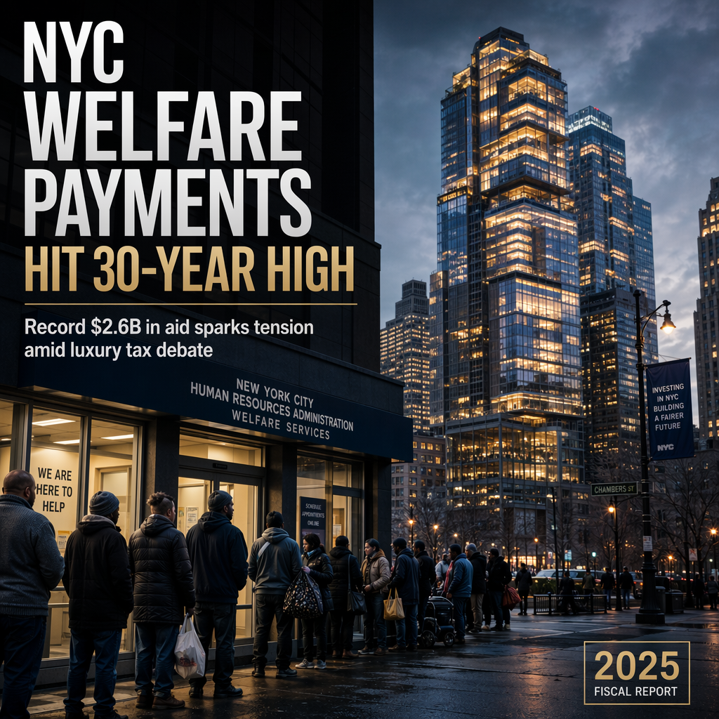 New York City Welfare Payments Surge to $2.6 Billion, Hitting 30-Year High