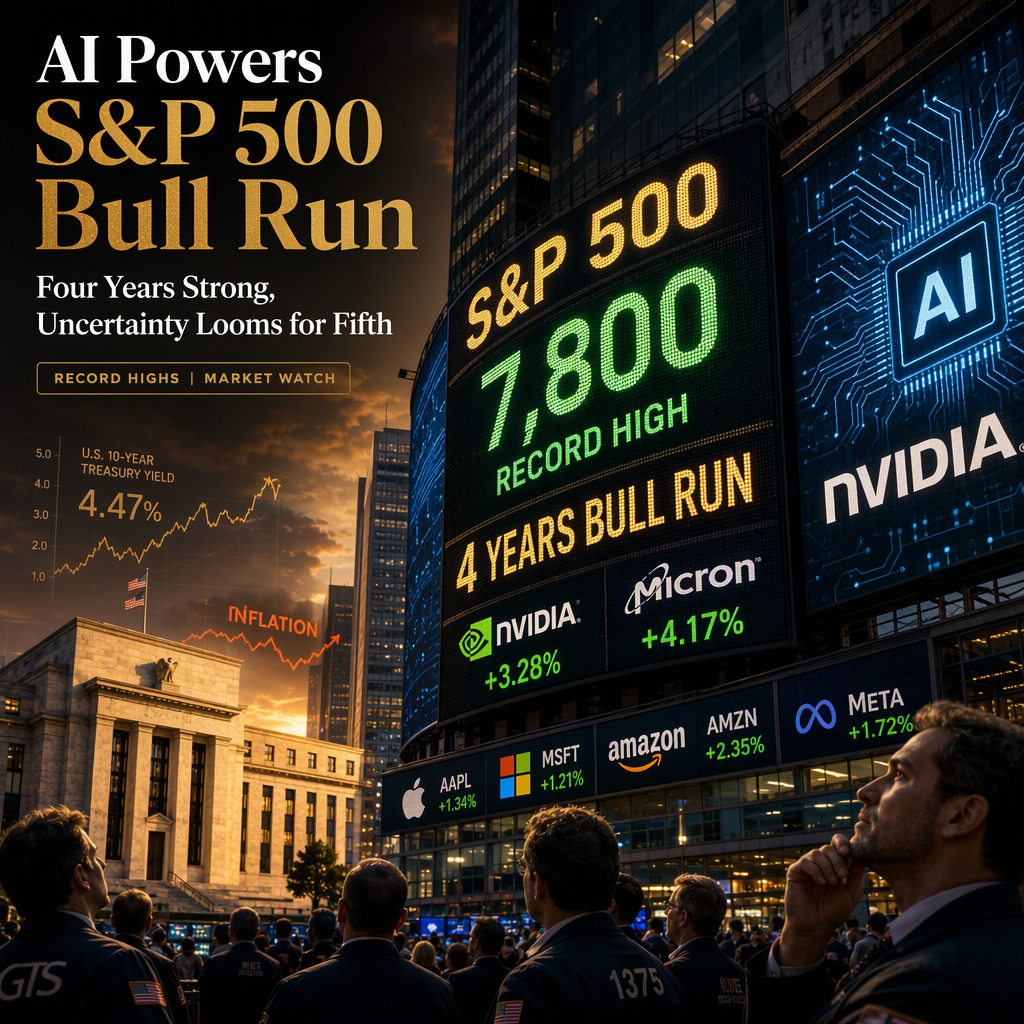 S&P 500 Bull Market Turns Four Amid AI Boom, Faces Uncertain Fifth Year