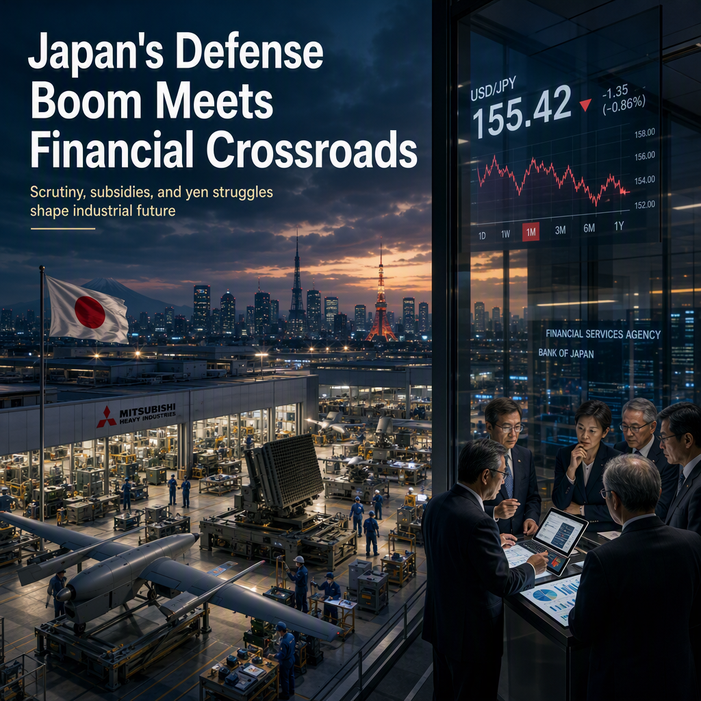Japan's Defense Sector Faces Financing Scrutiny Amid Rising Spending, While Yen Intervention Falters