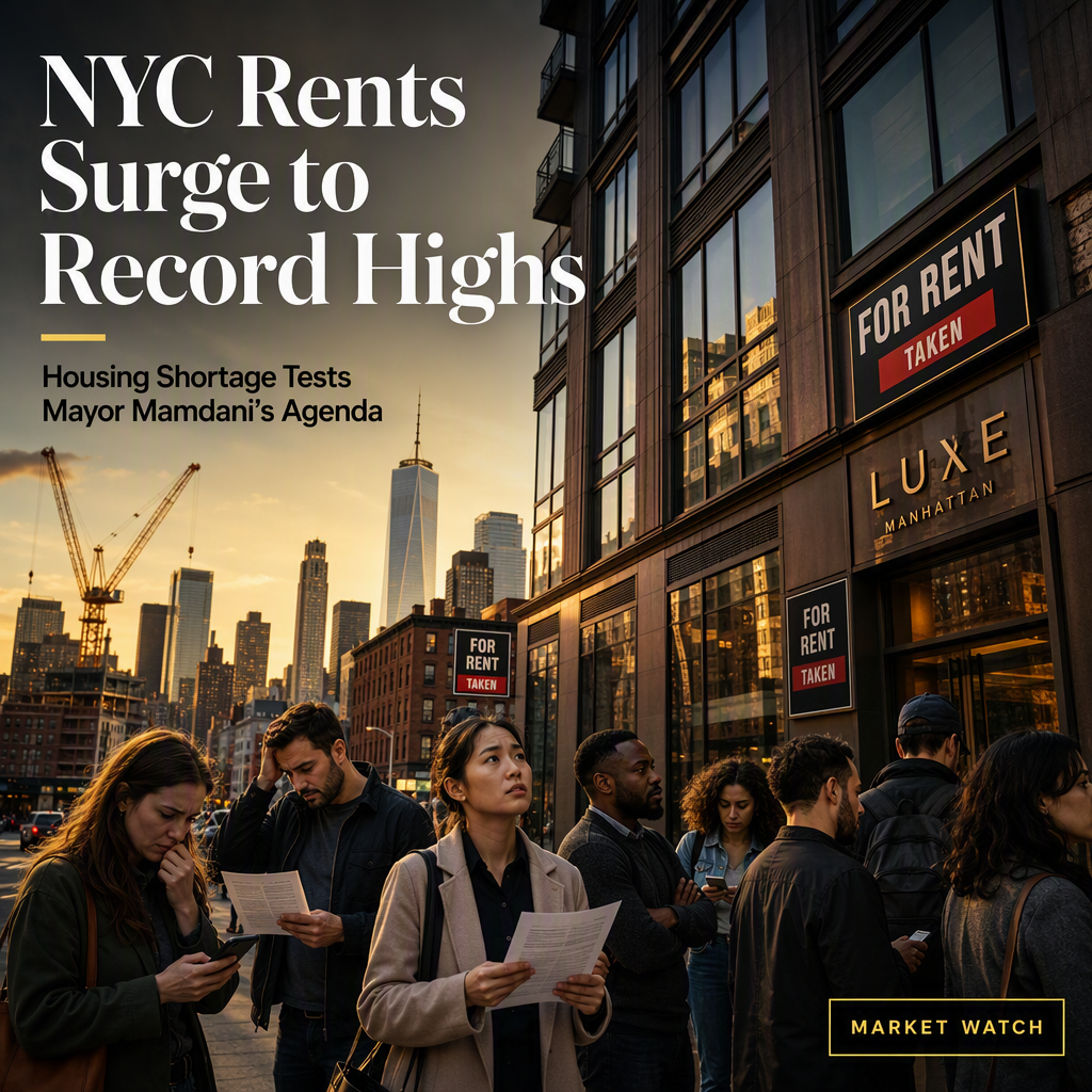 NYC Rents Hit Record Highs, Testing Mayor Mamdani’s Affordability Agenda Amid Housing Shortage