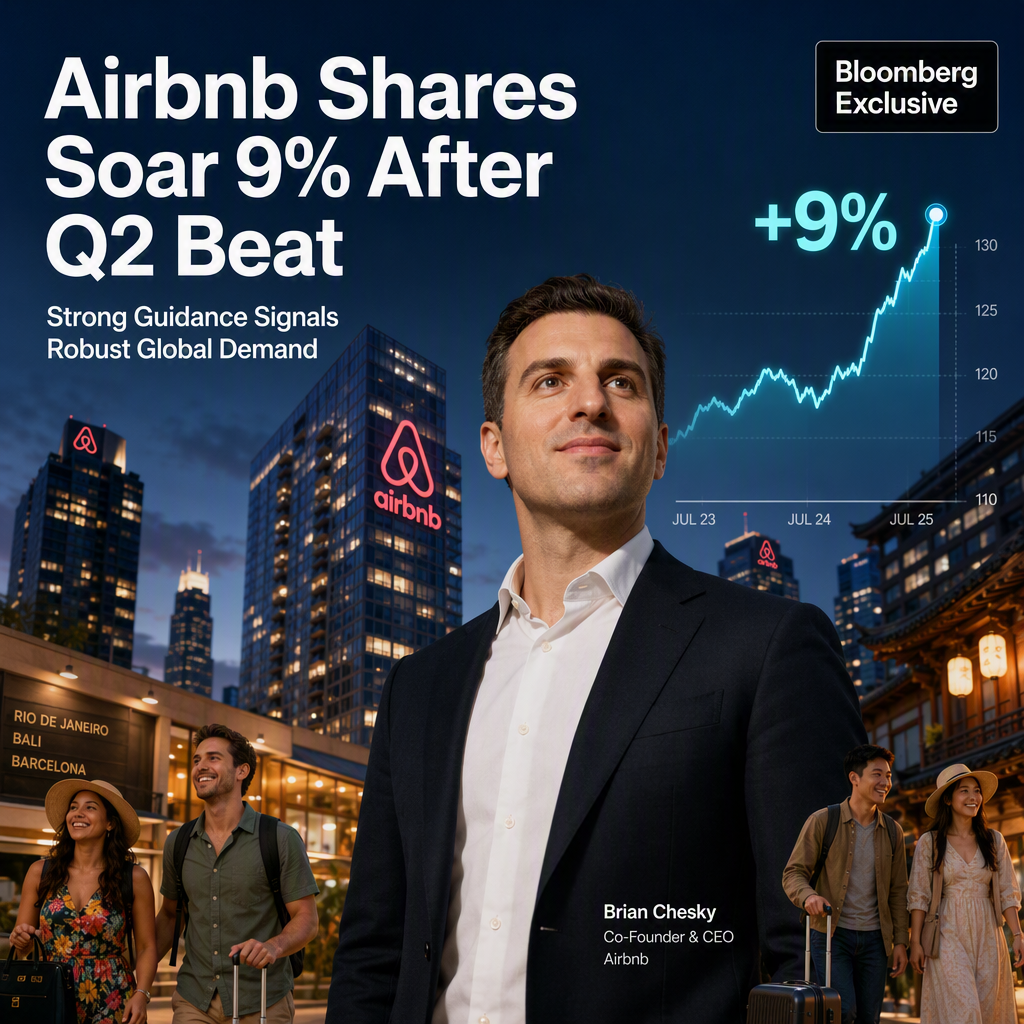 Airbnb Shares Surge 9% After Q2 Earnings and Revenue Beat, Strong Q3 Guidance Issued