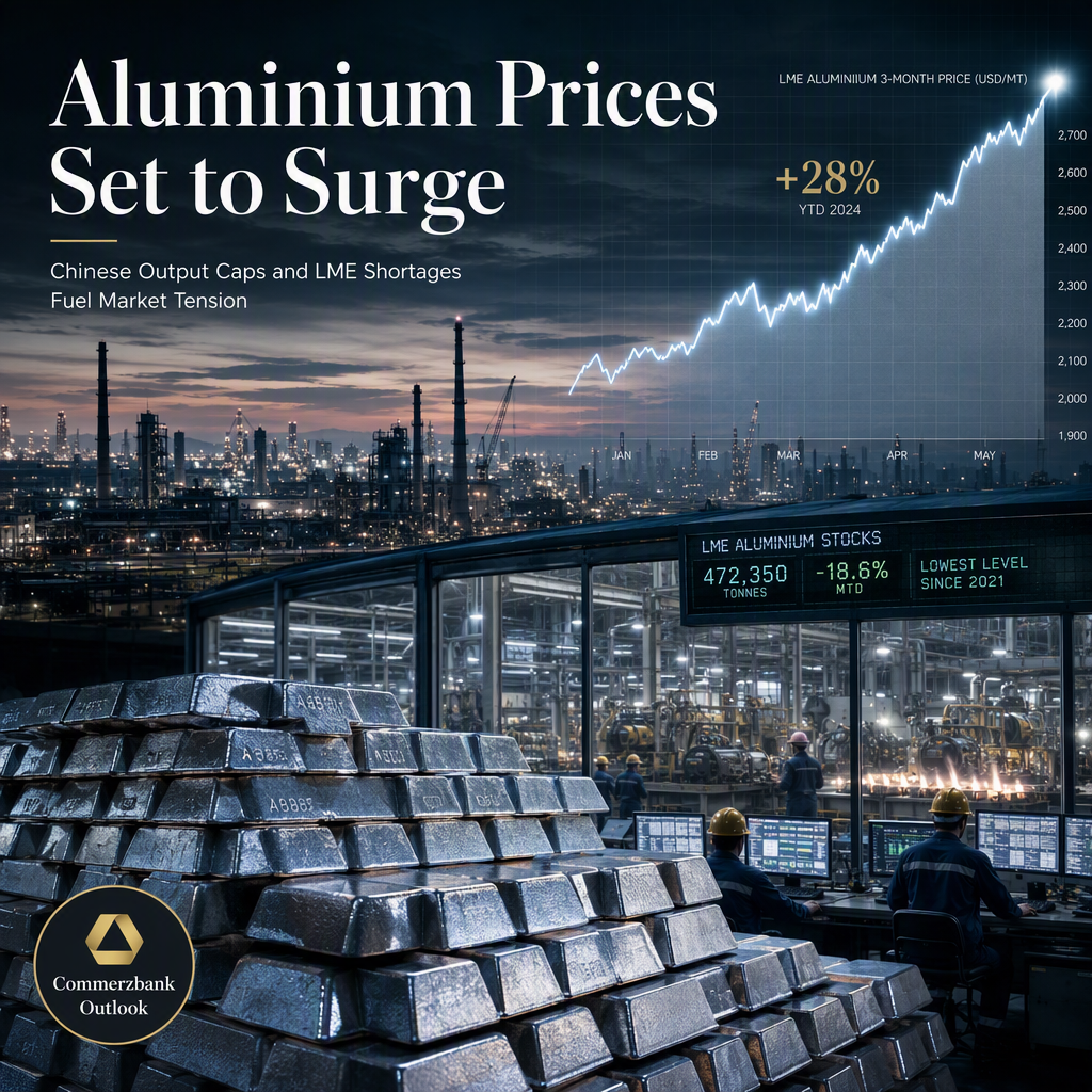 Commerzbank Sees Aluminium Prices Rising Amid Chinese Output Tightness and Low LME Stocks