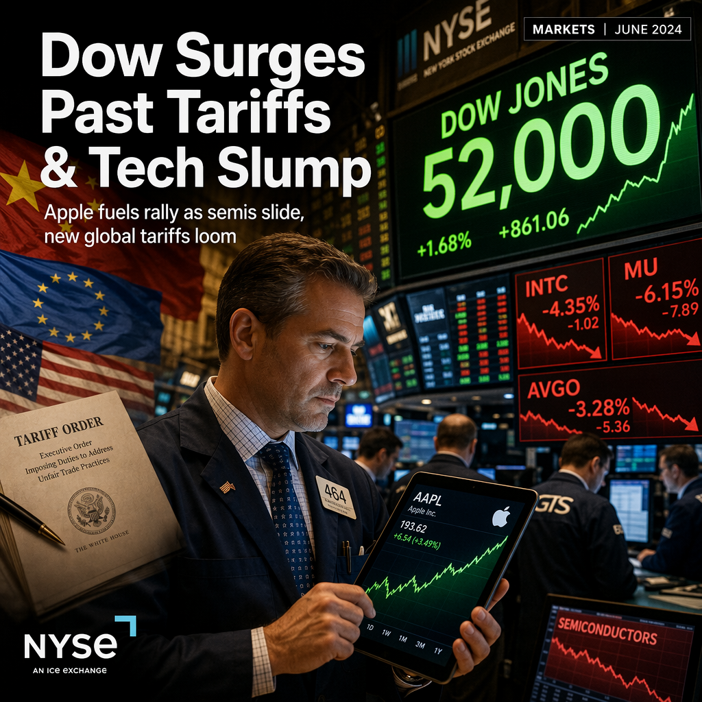 Dow Jones Rallies Despite New Tariff Regime and Semiconductor Selloff