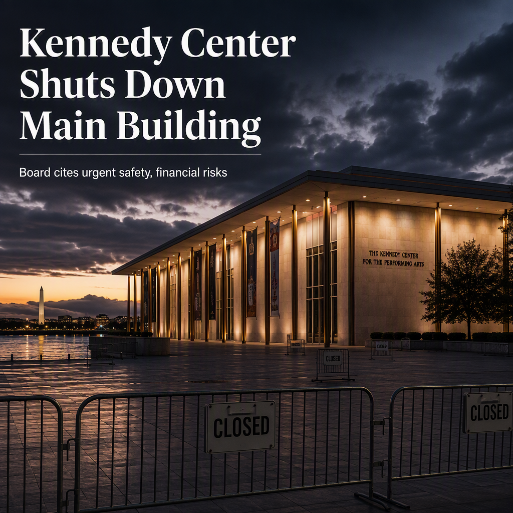 Kennedy Center Board Votes for Immediate Closure of Main Building Amid Safety and Financial Concerns