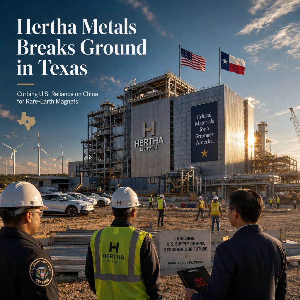 Hertha Metals Launches Texas Plant to Curb U.S. Reliance on Chinese Rare-Earth Magnets
