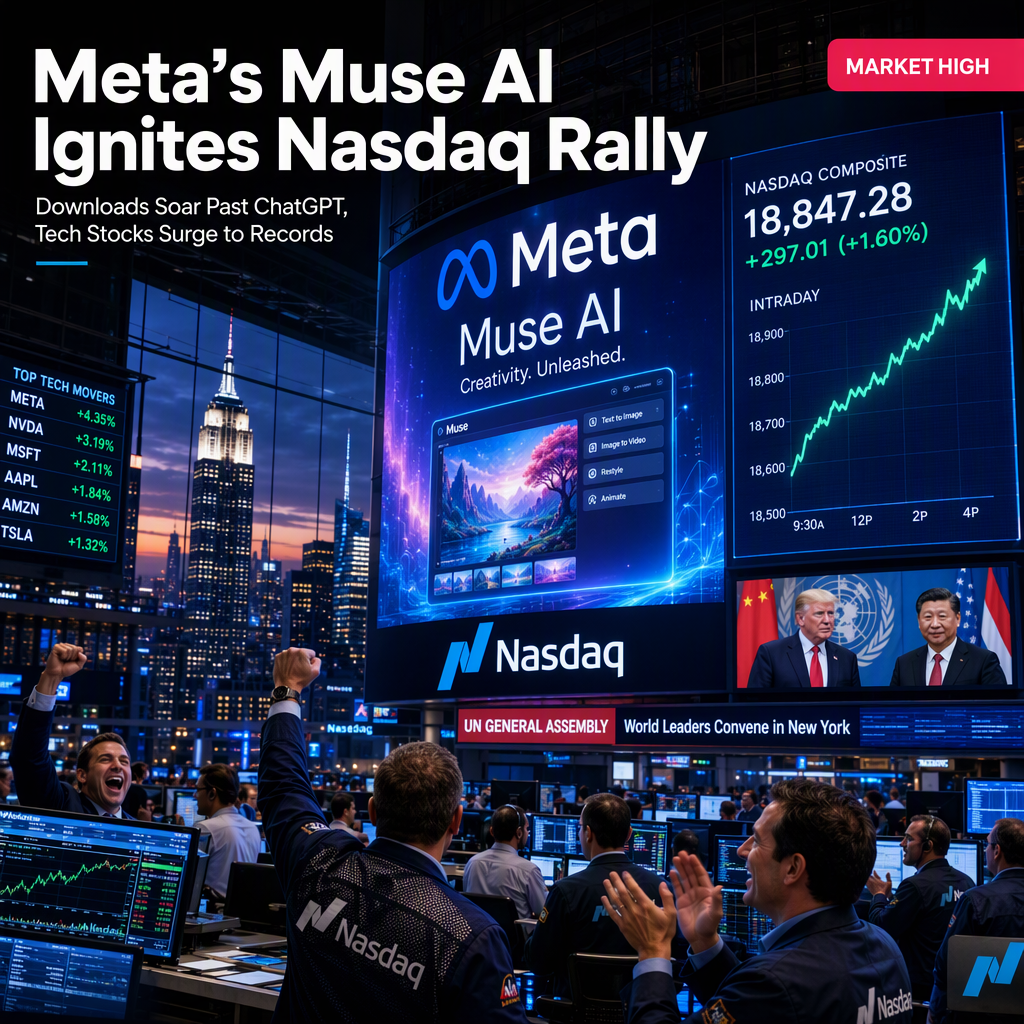 Meta's Muse AI Launch Propels Nasdaq to Record High as Downloads Surpass ChatGPT