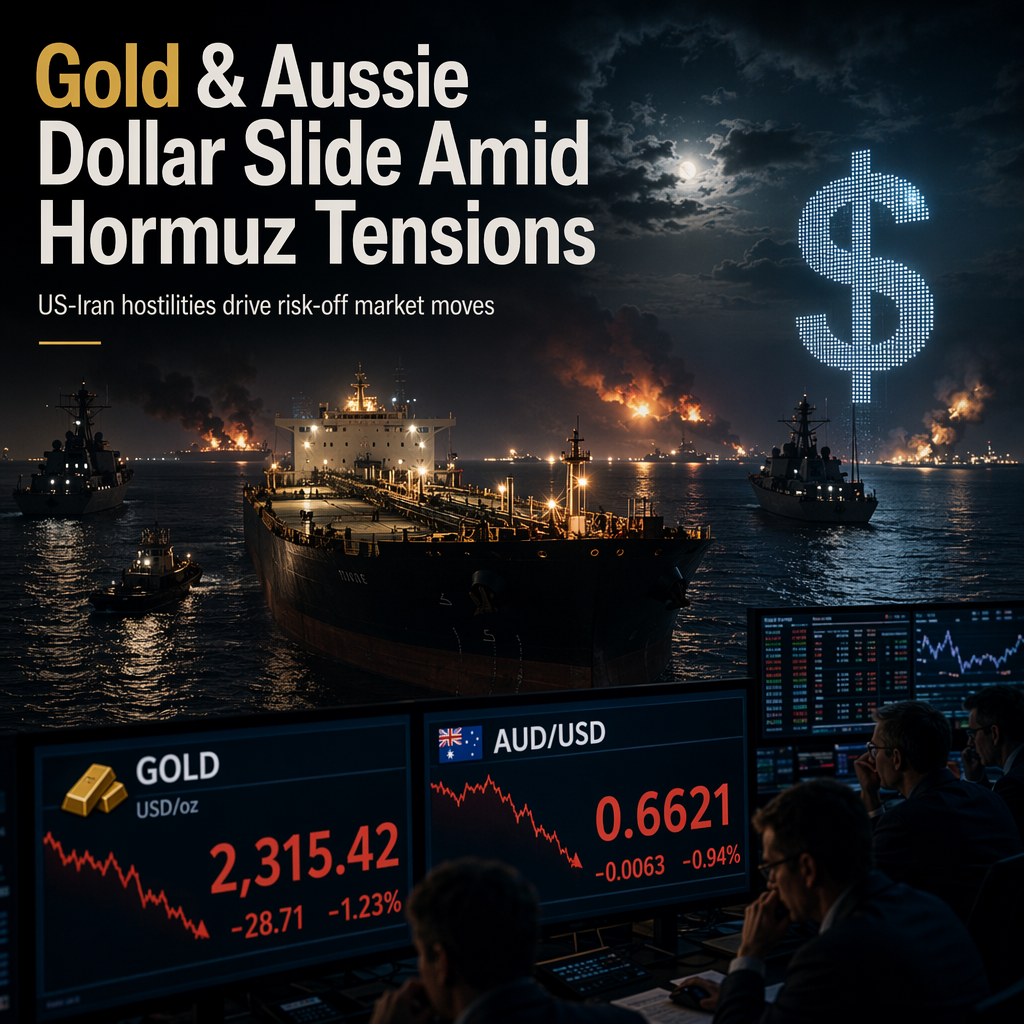 Gold and Australian Dollar Slide as US-Iran Tensions Flare Near Strait of Hormuz