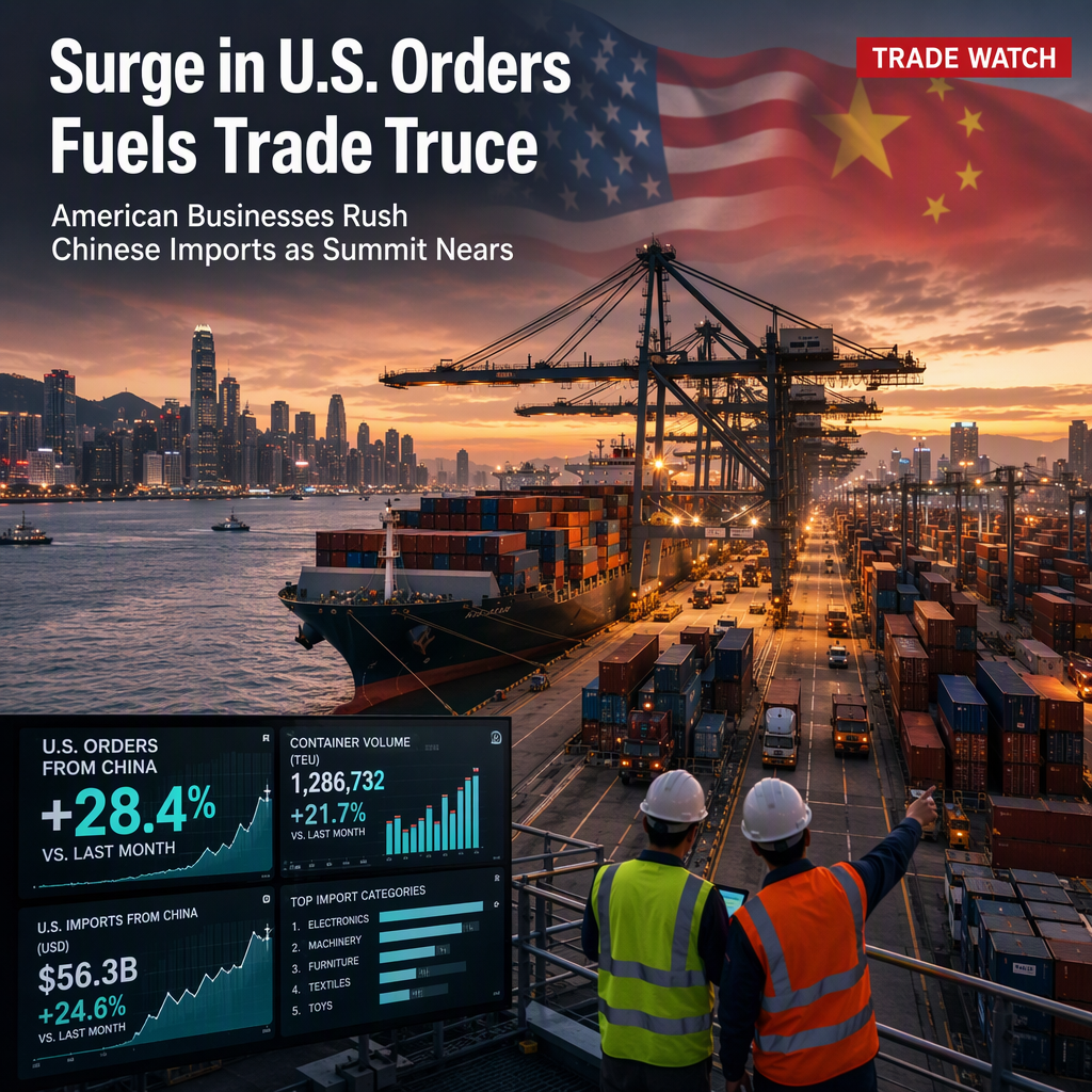 U.S. Orders for Chinese Goods Surge Ahead of Trump-Xi Summit as Trade Truce Extended