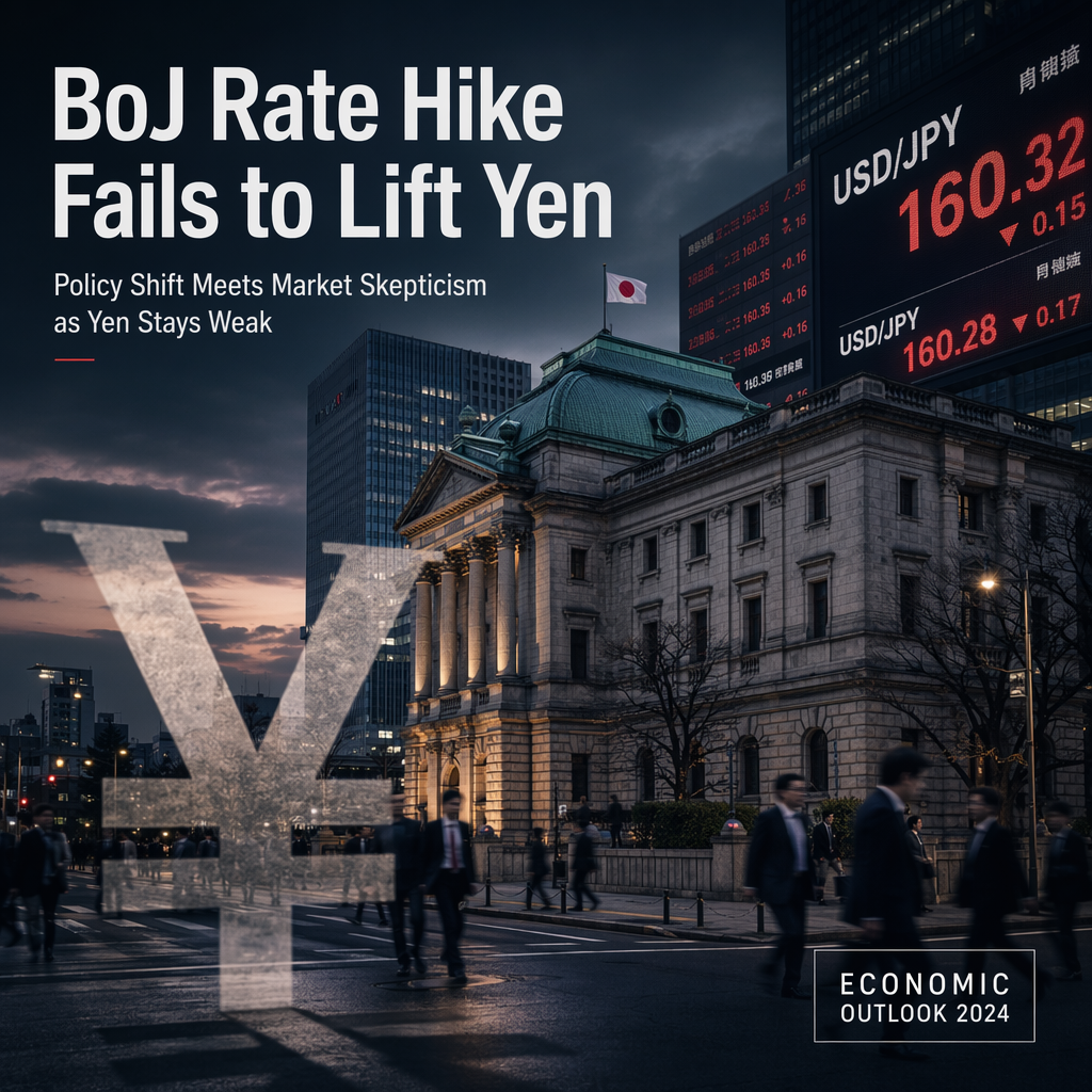 Bank of Japan's 25bp Rate Hike Fails to Boost Yen Amid Persistent Weakness